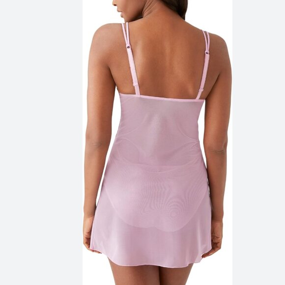 Women's Wacoal Instant Icon Chemise Nightie Lingerie Lace Sheer Pink Size S - Picture 2 of 7